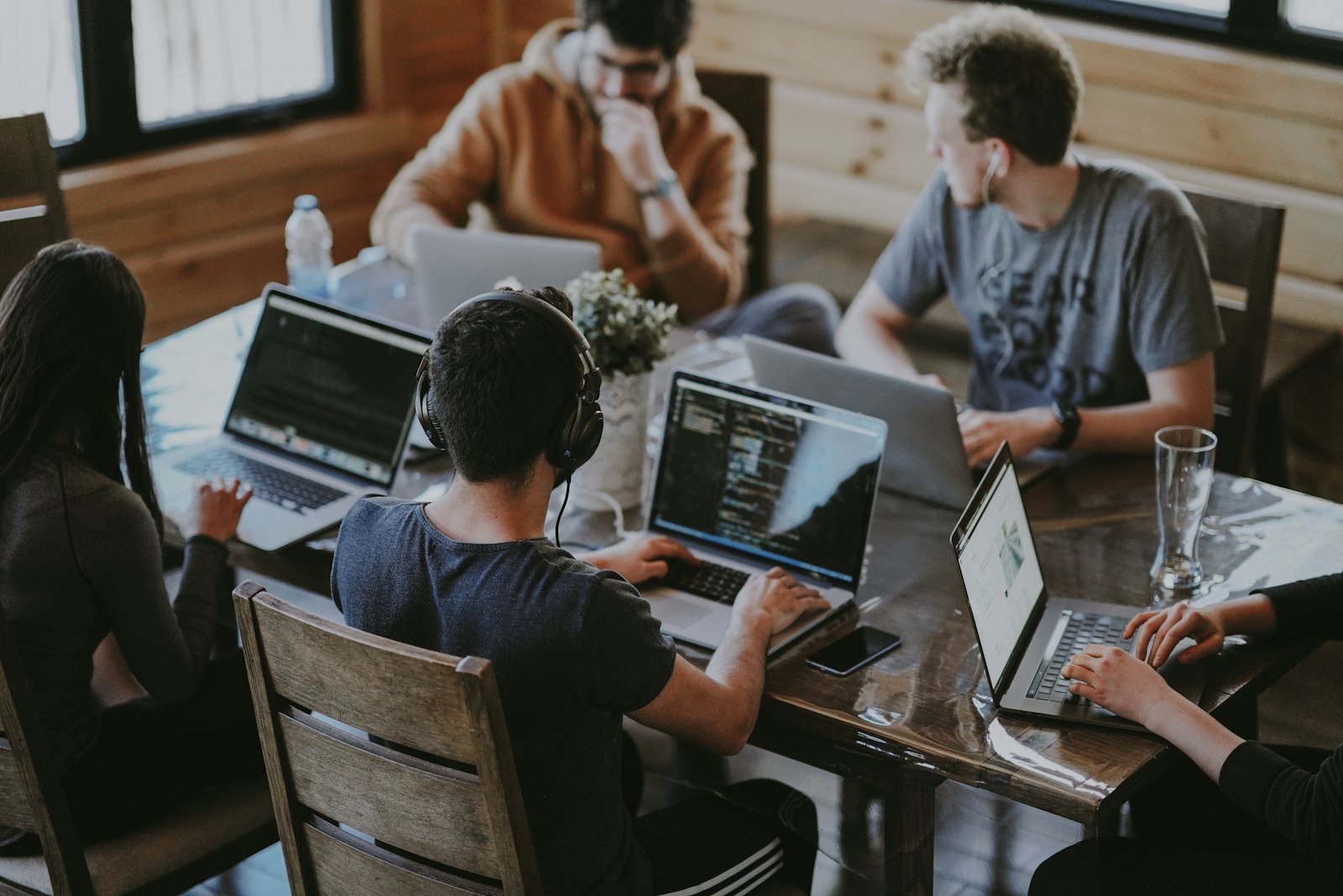 A team working together at a table